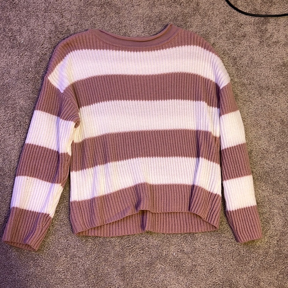 Stripped pink and white sweater